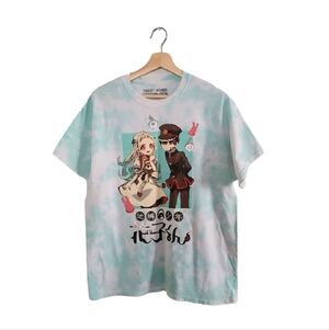 ANIME Graphic Short Sleeve Tee - Blue & White - Unisex Size L